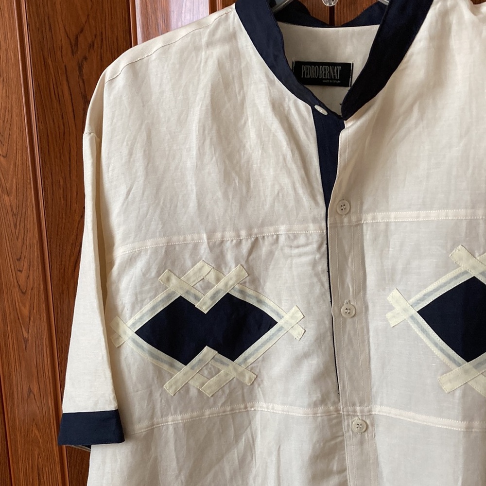 Pedro Bernat Mens Shirt With Short Sleeves And Camp Collar Size Wwl Big And Tall View 3